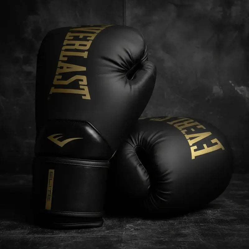 Guantes Boxeo Everlast Elite 10,12,14 16 Onzas Color Negro/dorado Talla 14oz