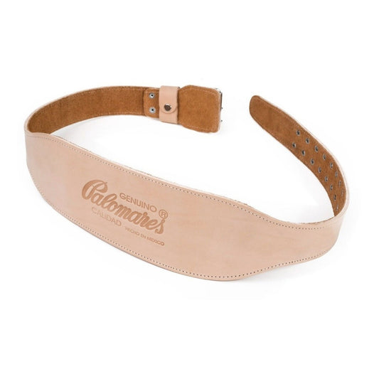 Faja Pesista Piel 100% Beige Sin Forro Palomares Genuino