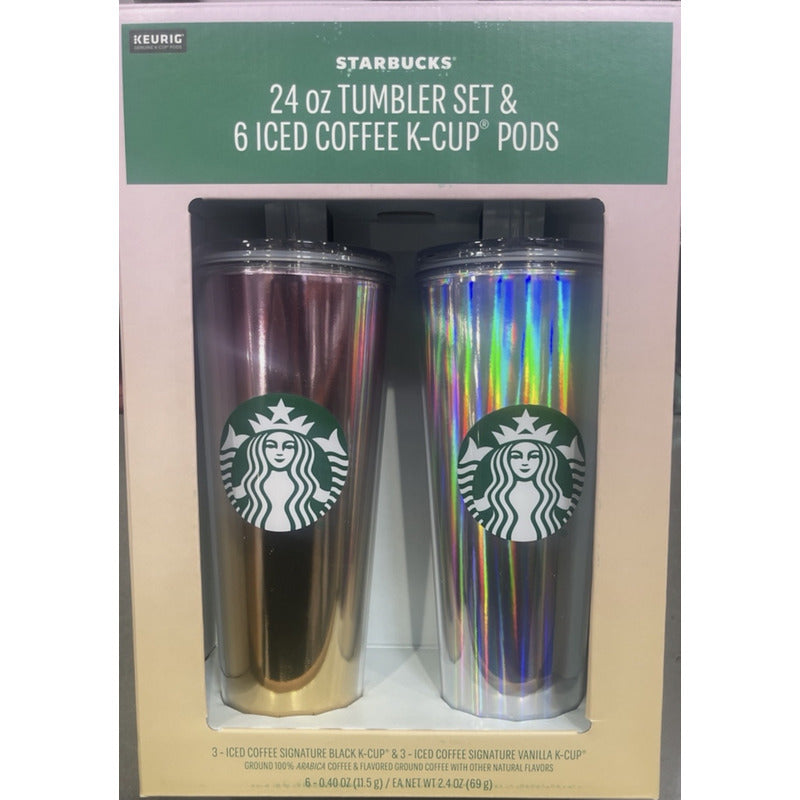 Dúo Vaso Starbucks Coleccionable Popote 700ml