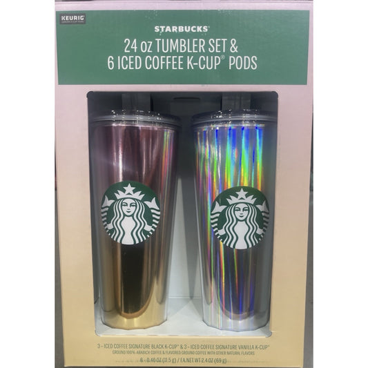 Dúo Vaso Starbucks Coleccionable Popote 700ml