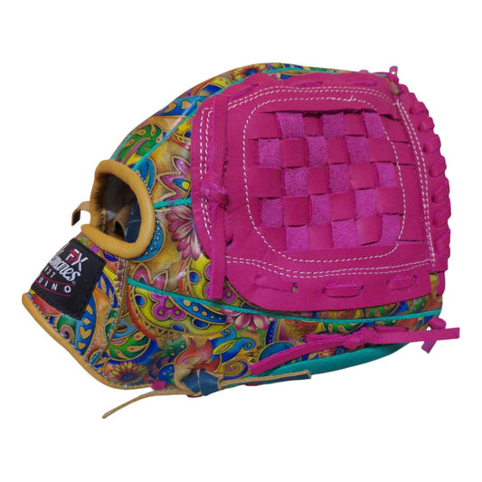 Guante Manopla Beisbol Piel 12  Adulto Ed. Unica 1285 Fpx Rosa Chicle Juvenil/ Adulto