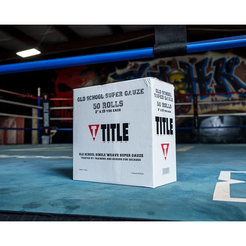 Gasa Para Vendaje Box Title Boxing Old School  Fpx Blanco Juvenil/adulto