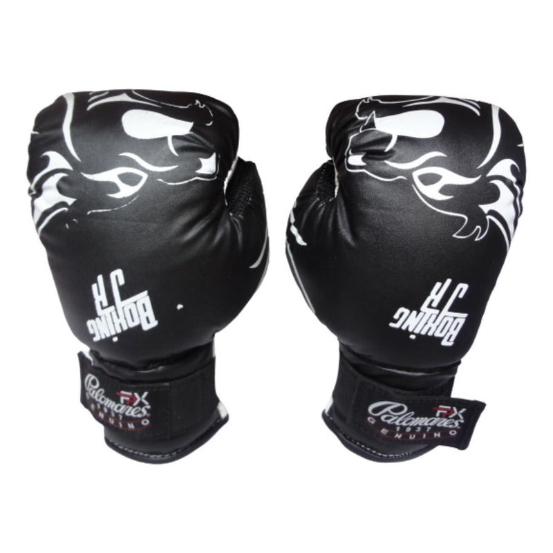 Guantes De Box Y Careta Infantil Lobo 6 Oz Palomares Fpx 6 Oz Negro