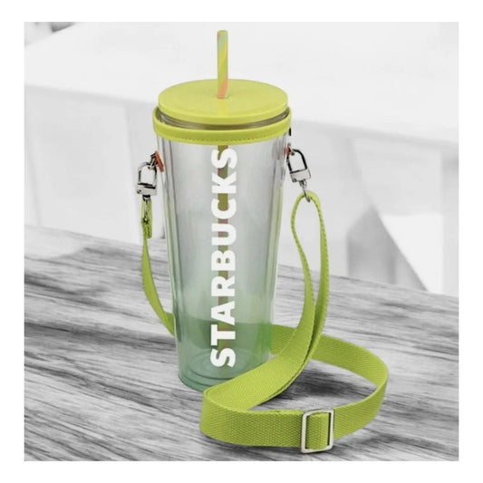 Vaso Starbucks Tumbler Yellow Cup Cold Sling Carry Amarillo