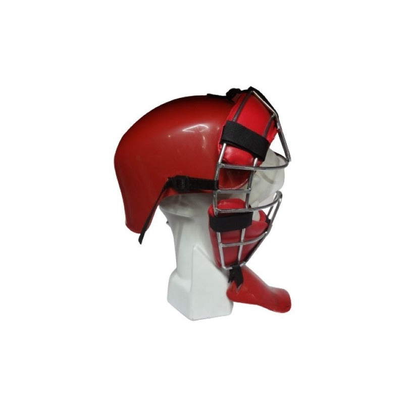 Casco Con Careta Catcher Beisbol Rojo Palomares Genuino Fpx