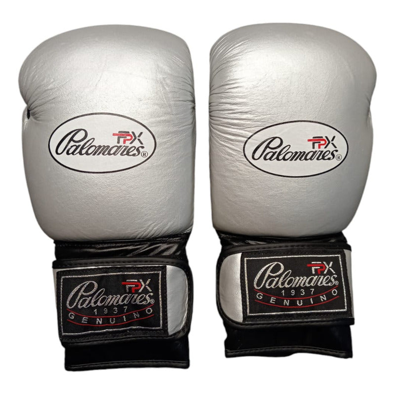 Par Guante Boxeo Piel Genuina Ed. Unica Plata Palomares Fpx