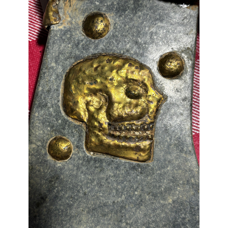 Hacha Cuchillo Antiguo Ritual Cultura Maya Oro Tumbaga Fpx Hueso