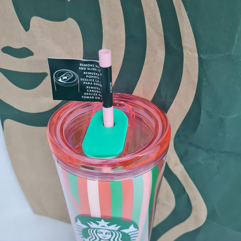 Vaso Starbucks Candy Caramelo Color Rosa Verde Rojo