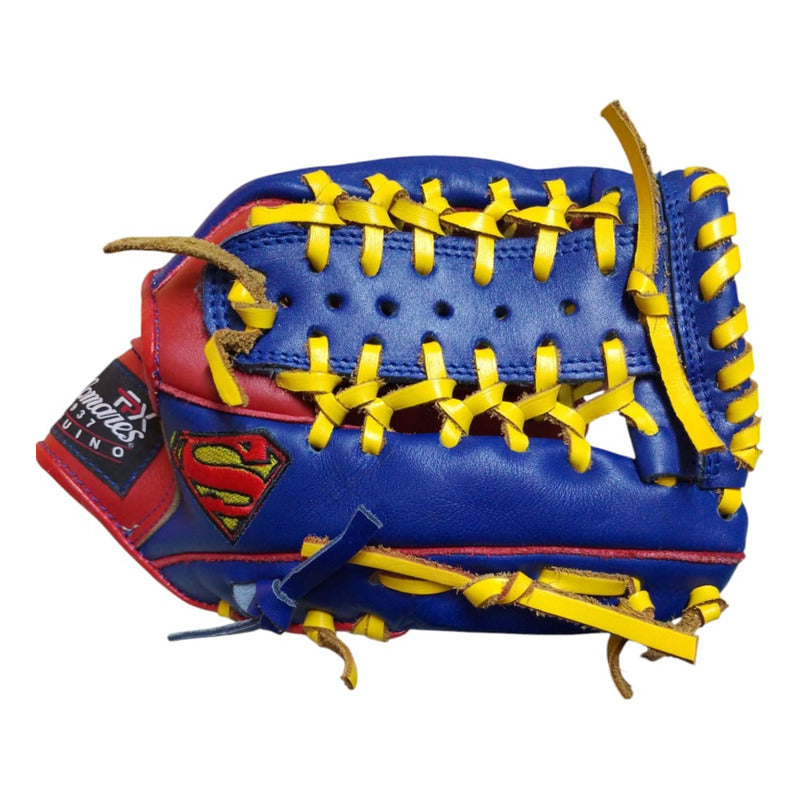 Guante Manopla Beisbol 12.5 Tejido Superman Palomares Fpx Azul/rojo Juvenil/adulto