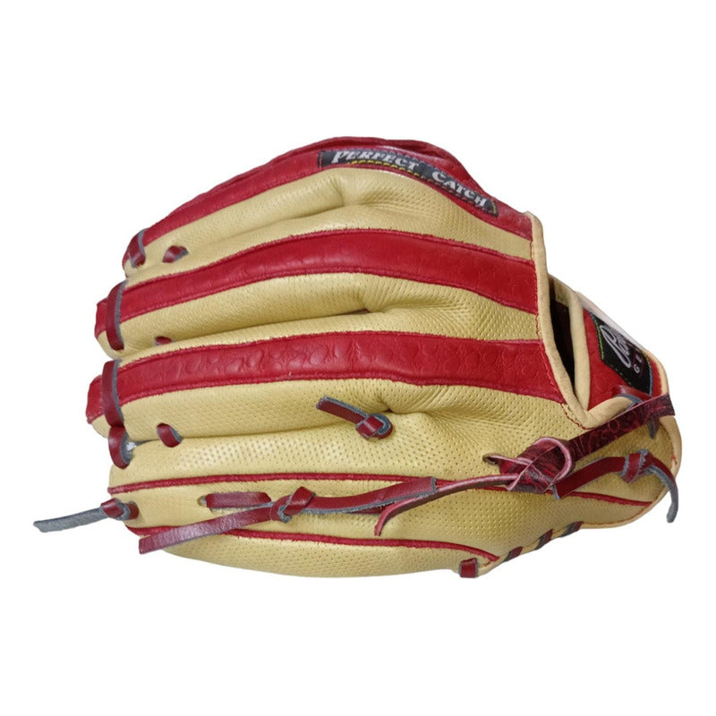 Guante Beisbol Mod. 2190 12.5puLG Palomares Genuino Fpx Rojo / Beige Juvenil / Adulto