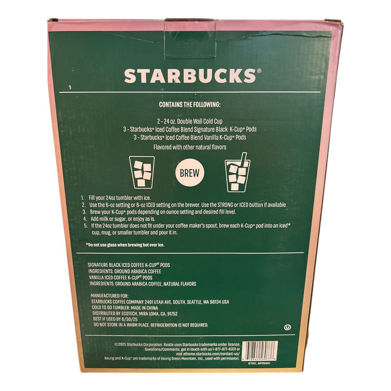Dúo Vaso Starbucks Coleccionable Popote 700ml