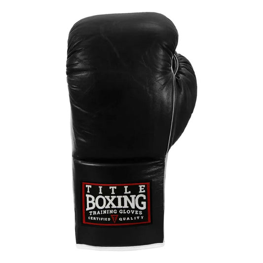 Guante Box Title Boxing Old School Agujeta Blck Fpx 14 Oz Negro