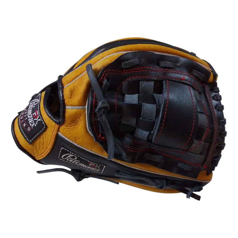 Guante Manopla Beisbol 1285 Bl/yw 12.5  Med Palomares Fpx Negro/amarillo Adulto/ Juvenil