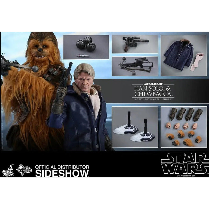Hot Toys Han Solo & Chewbacca Mms376 Set 1/6 Fpx