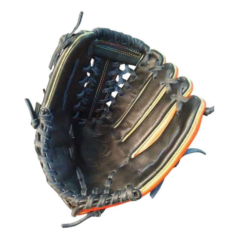 Manopla Beisbol Adulto M.1250 Naranja Tejido Palomares Fpx Negro Naranja 12.5