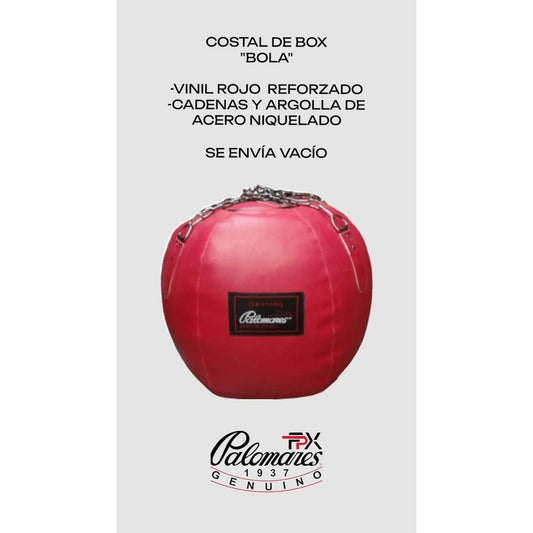 Costal Bola Box Vinil Vacio C/cadenas Palomares Fpx Rojo
