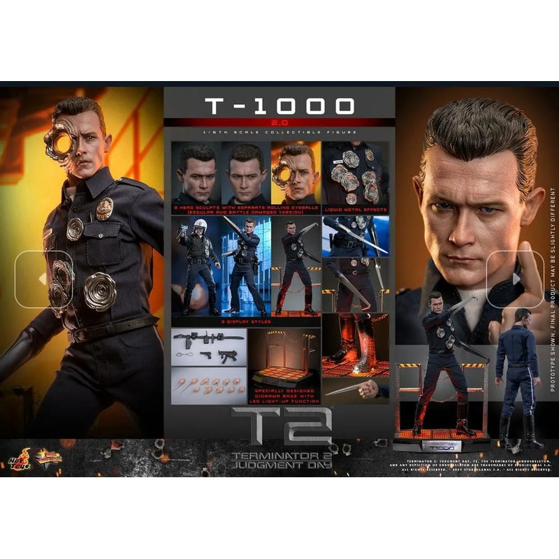Hot Toys T-1000 2.0 Terminator 2 Figura 1/6 Fpx