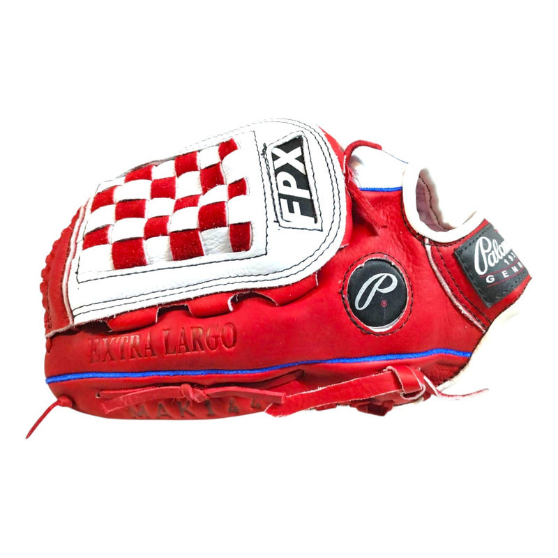 Manopla Guante Beisbol Mak144 Piel Zurda Roja Palomares Fpx