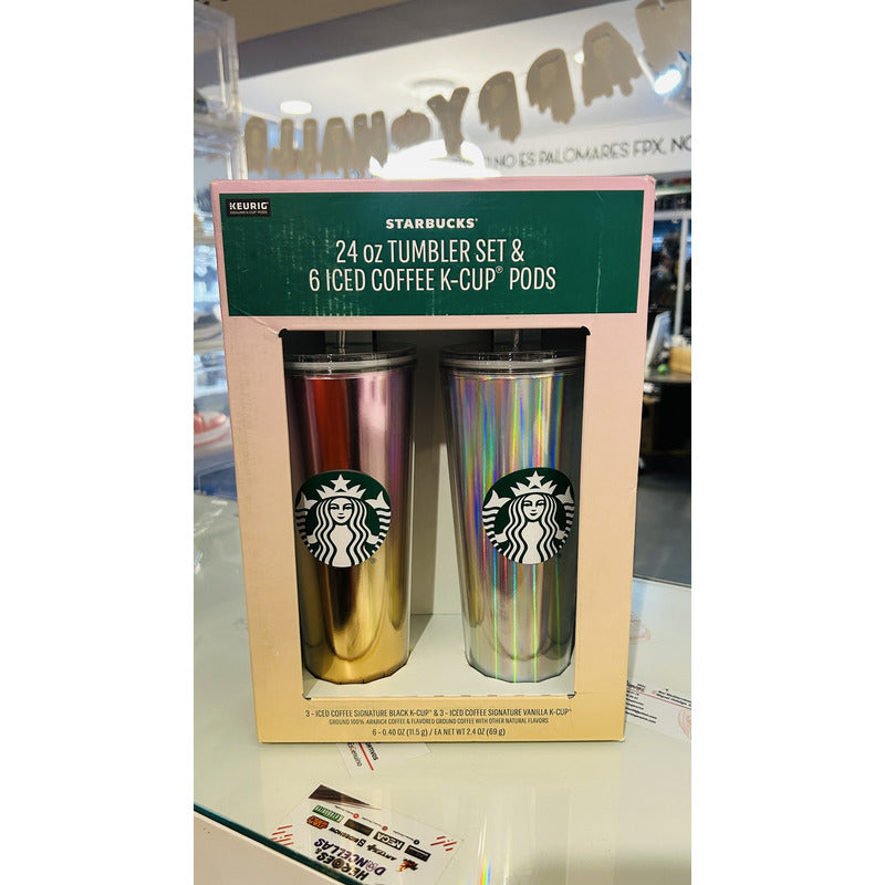 Dúo Vaso Starbucks Coleccionable Popote 700ml
