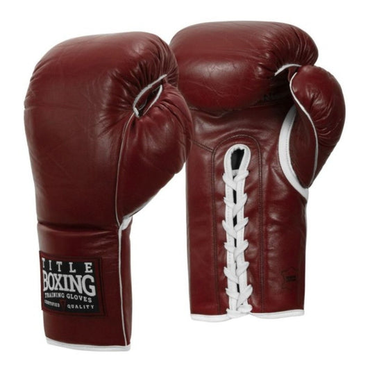 Guantes Box Piel Old School 16oz Agujeta Title Palomares Fpx Marrón