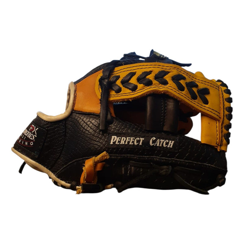 Guante Manopla Beisbol Ed Unica 2130 Palomares Genuino Fpx Negro/amarillo Adulto/ Juvenil