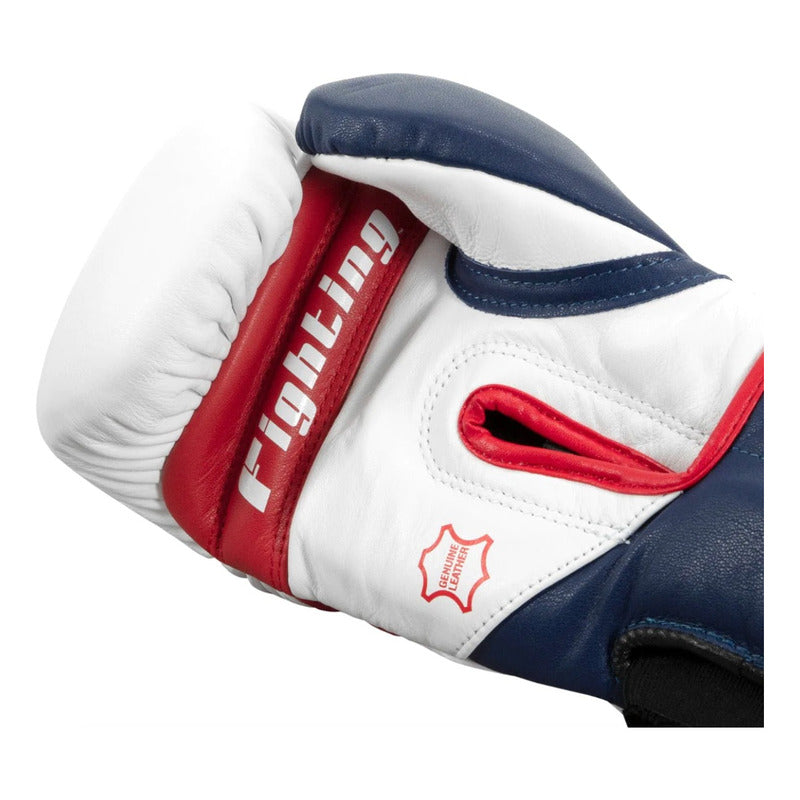 Guantes Box Doble Correa Fighting 2.0 Piel Palomares Fpx 14oz Blanco