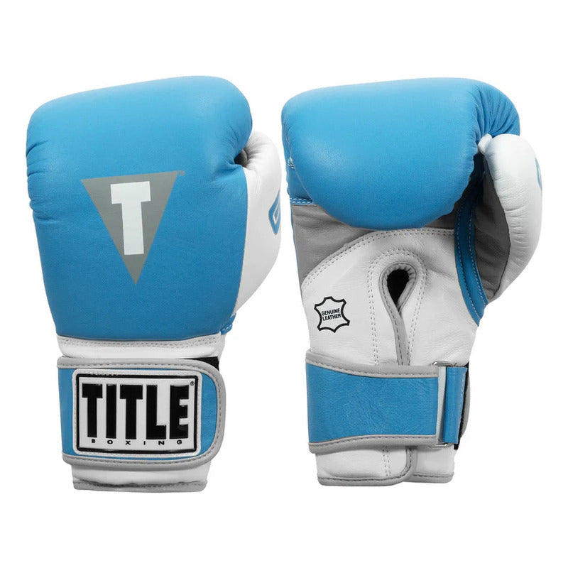 Guante Box Title Boxing Gel World V2t Palomares Fpx 16oz Celeste