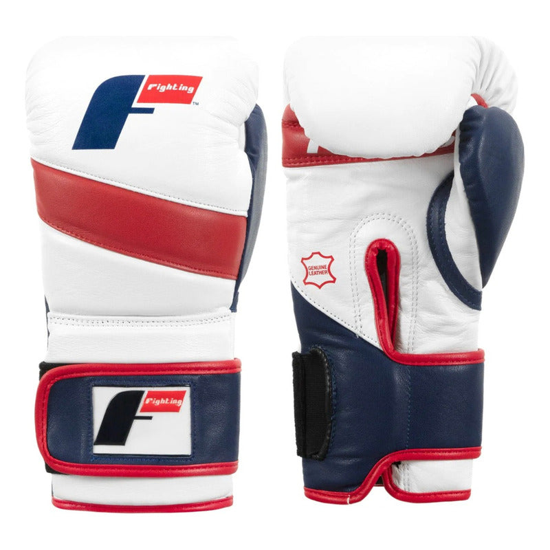 Guantes Box Doble Correa Fighting 2.0 Piel Palomares Fpx 14oz Blanco