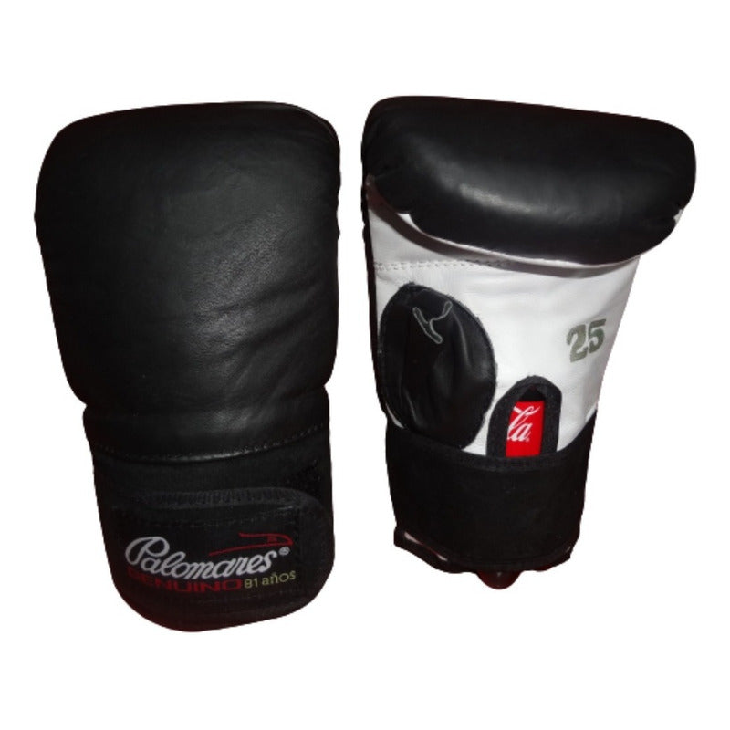 Par Guanteletas Box En Piel #25 Bk Palomares Genuino Fpx #25 Negro
