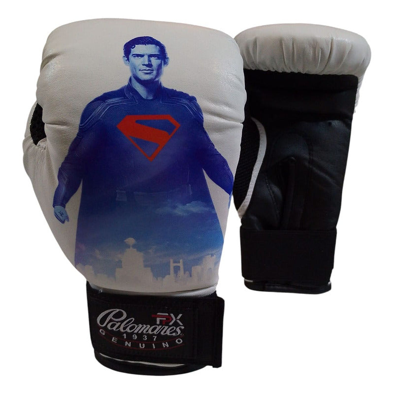 Par Guante Box Infantil Ed Unic Superman Escudo/silueta Fpx 6 Oz Blanco