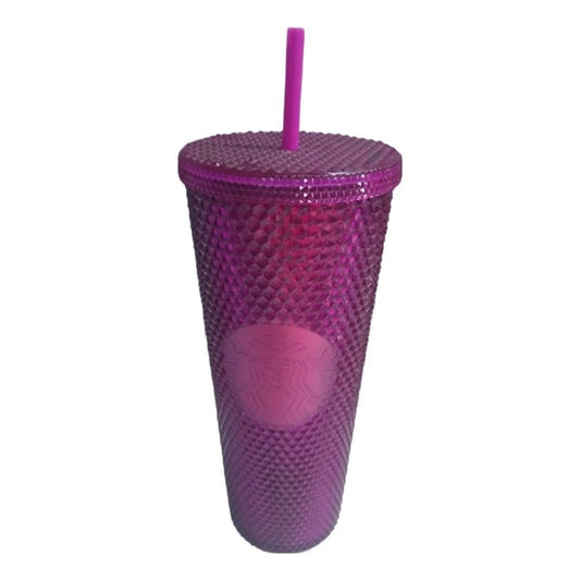 Vaso Starbucks Studded De Acrílico Berry Purpple Para Bebidas Frías (710 Ml)