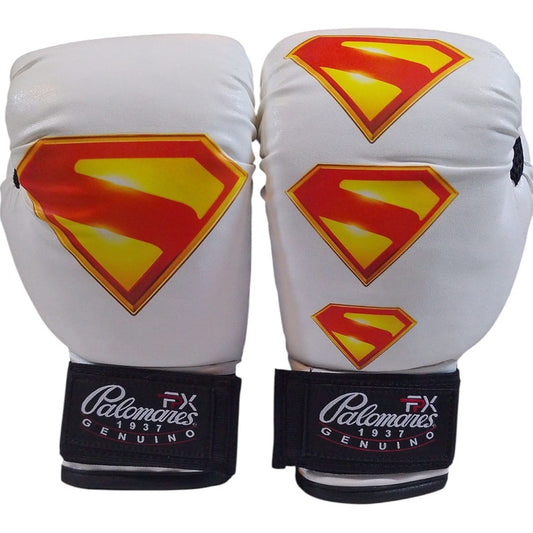 Par Guante Box Infantil Superman Escudo 2025 Dc Palomaresfpx 6 Oz Blanco