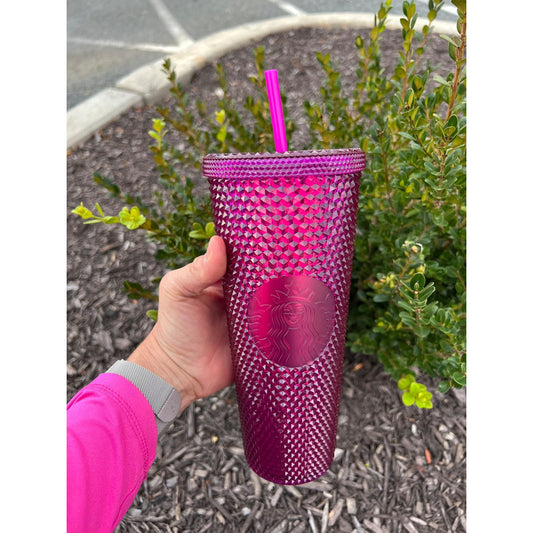 Vaso Starbucks Studded De Acrílico Berry Purpple Para Bebidas Frías (710 Ml)