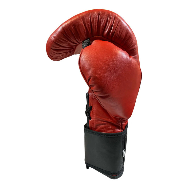 Guante Box Piel Cierre Agujeta Velcro Palomares Genuino Fpx 14 Oz Rojo