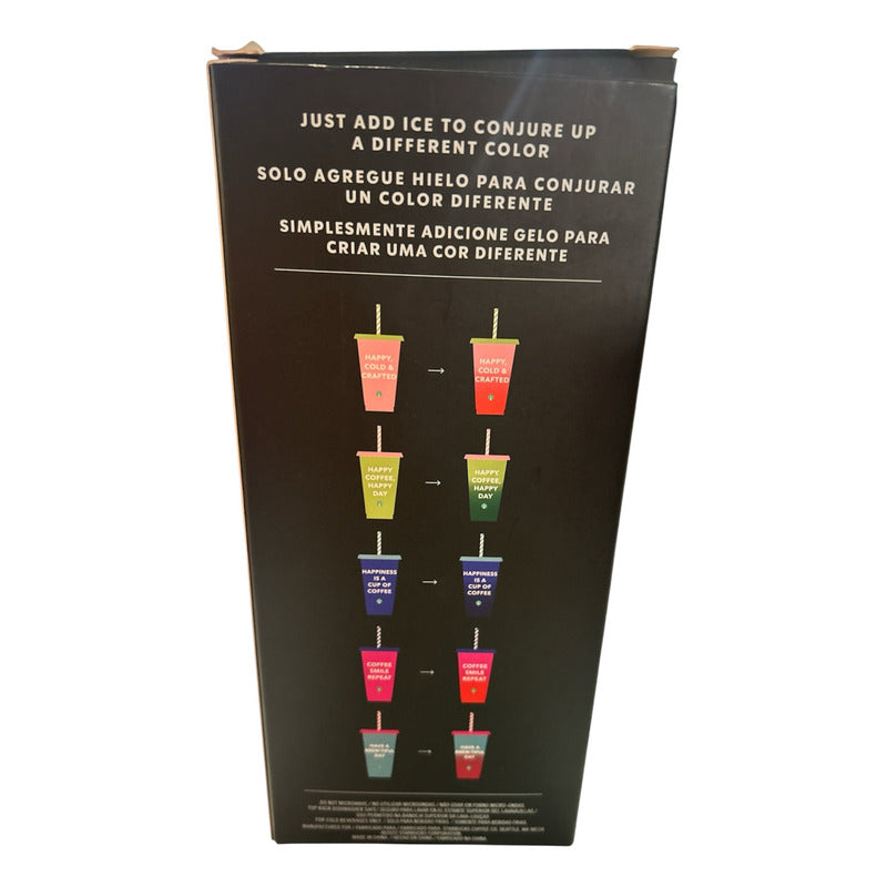 Pack Vasos Reusables Starbucks Tapa Y Popote Color Change