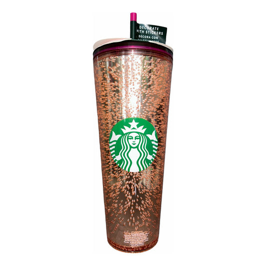 Vaso Coleccionable Bubbles Naranja Starbucks Venti Nuevo Naranja Claro