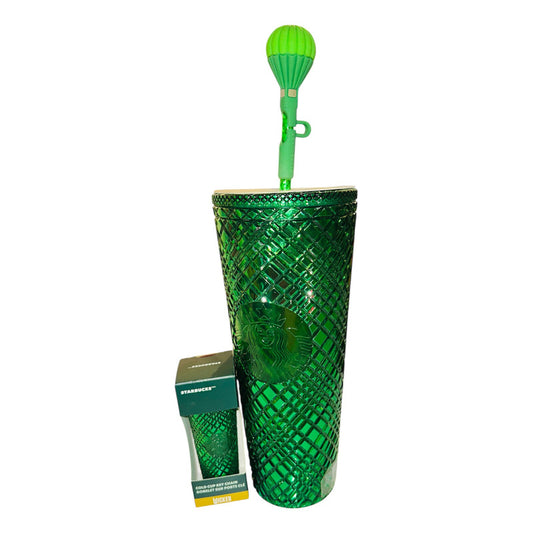 Vaso Starbucks Wicked Con Straw Topper Y Llavero Nuevos Verde Oscuro