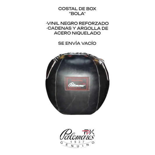 Costal De Boxeo Bola/ Cebolla Vacío Palomares Genuino Fpx Negro