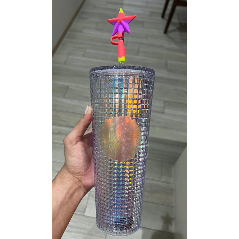 Vaso Starbucks Grid Pride Tornasol Con Estrella