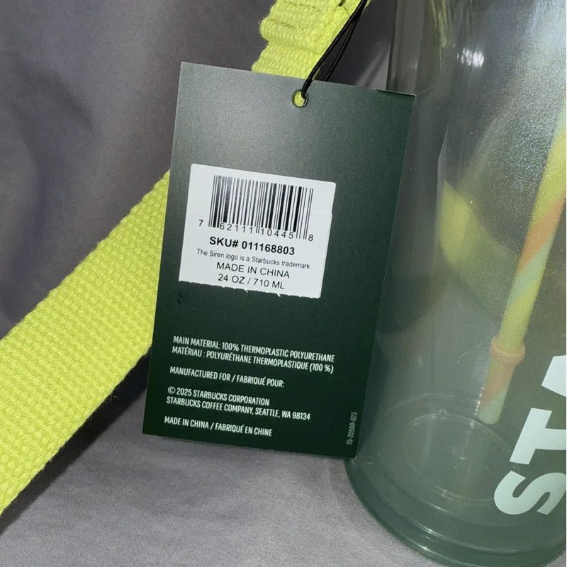 Vaso Starbucks Tumbler Yellow Cup Cold Sling Carry Amarillo