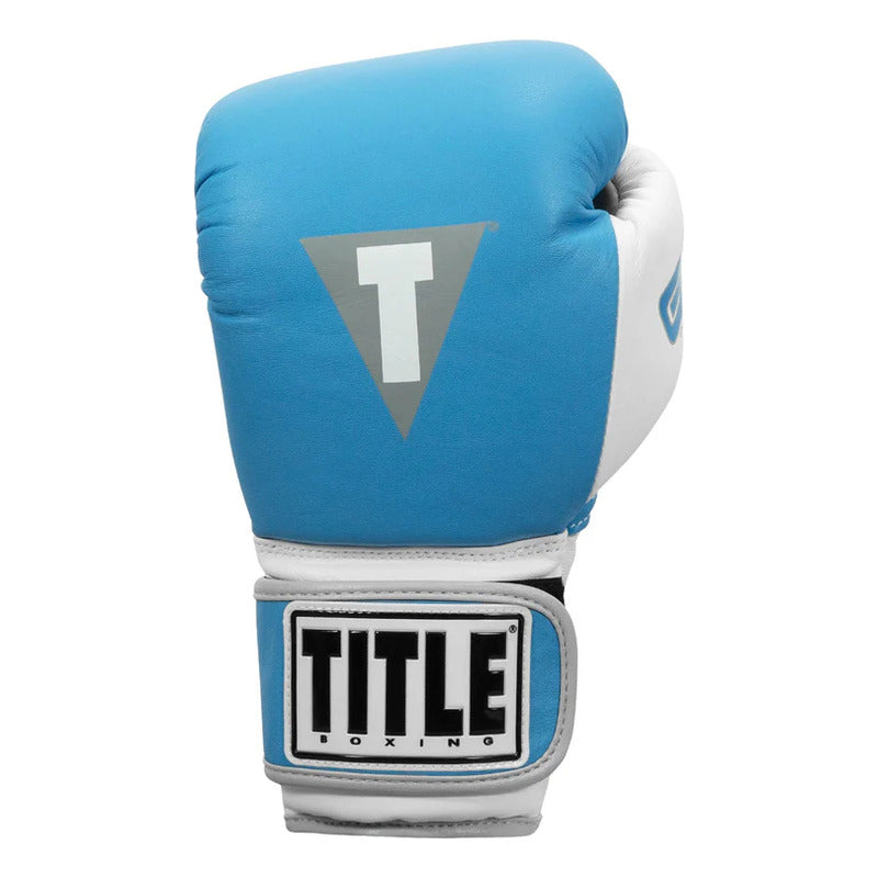 Guante Box Title Boxing Gel World V2t Palomares Fpx 16oz Celeste
