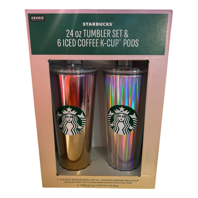 Dúo Vaso Starbucks Coleccionable Popote 700ml