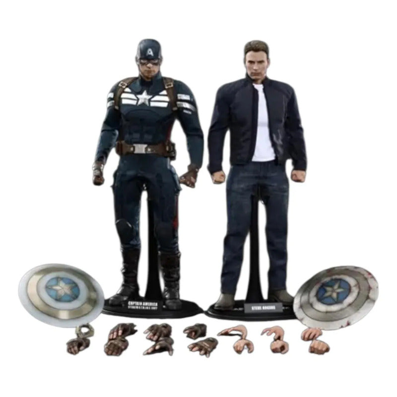 Hot Toys Capitan America And Steve Rodgers Mms243 1/6 Fpx