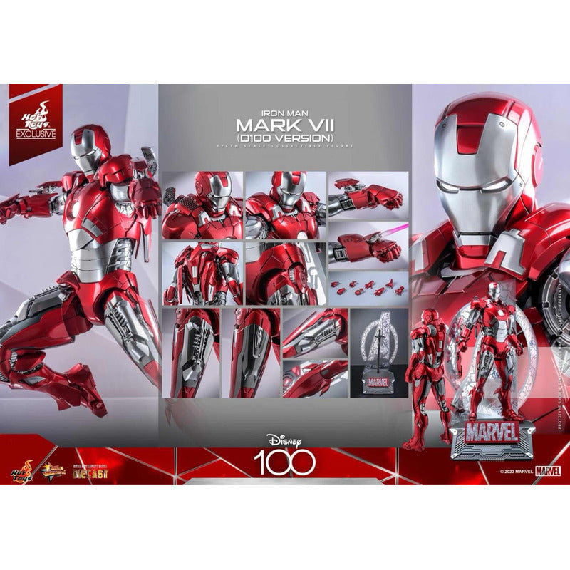 Hot Toys Iron Man Mark Vii D100 Disney 100 Mms696 1/6 Fpx