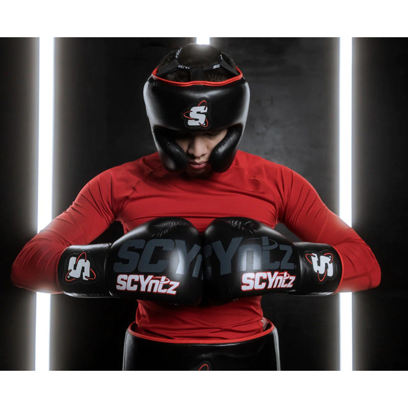 Guantes Box Title Scyntz Cuero Agujetas Palomares Fpx 14oz Negro
