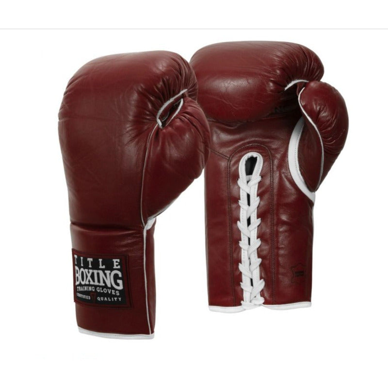 Guantes Box Piel Old School 16oz Agujeta Title Palomares Fpx Marrón