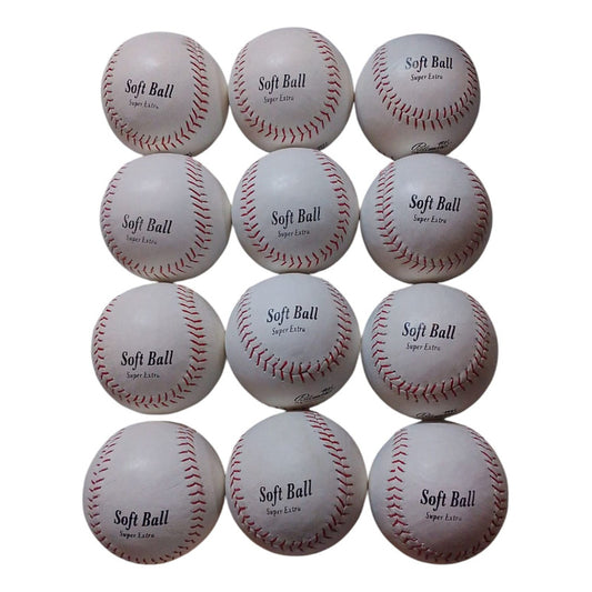 Docena Pelota Softbol Blanca Costura Roja Fpx
