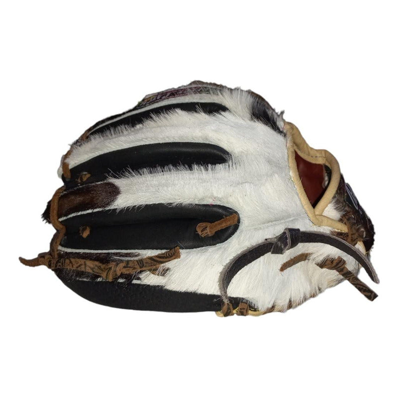 Guante Manopla Beisbol Ed. Rondinelo Piel Genuina 2190 Fpx Negro/blanco Juvenil/ Adulto