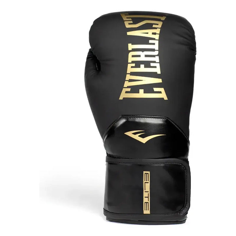 Guante Box Everlast Elite Pro Style 16 Oz Color Negro/dorado Talla 10oz