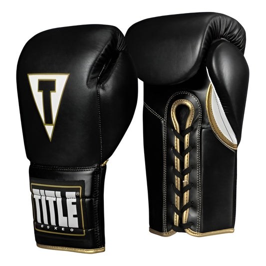Guantes De Box Title Mex Piel Agujeta Bk 14,16 Y 18 Oz Fpx